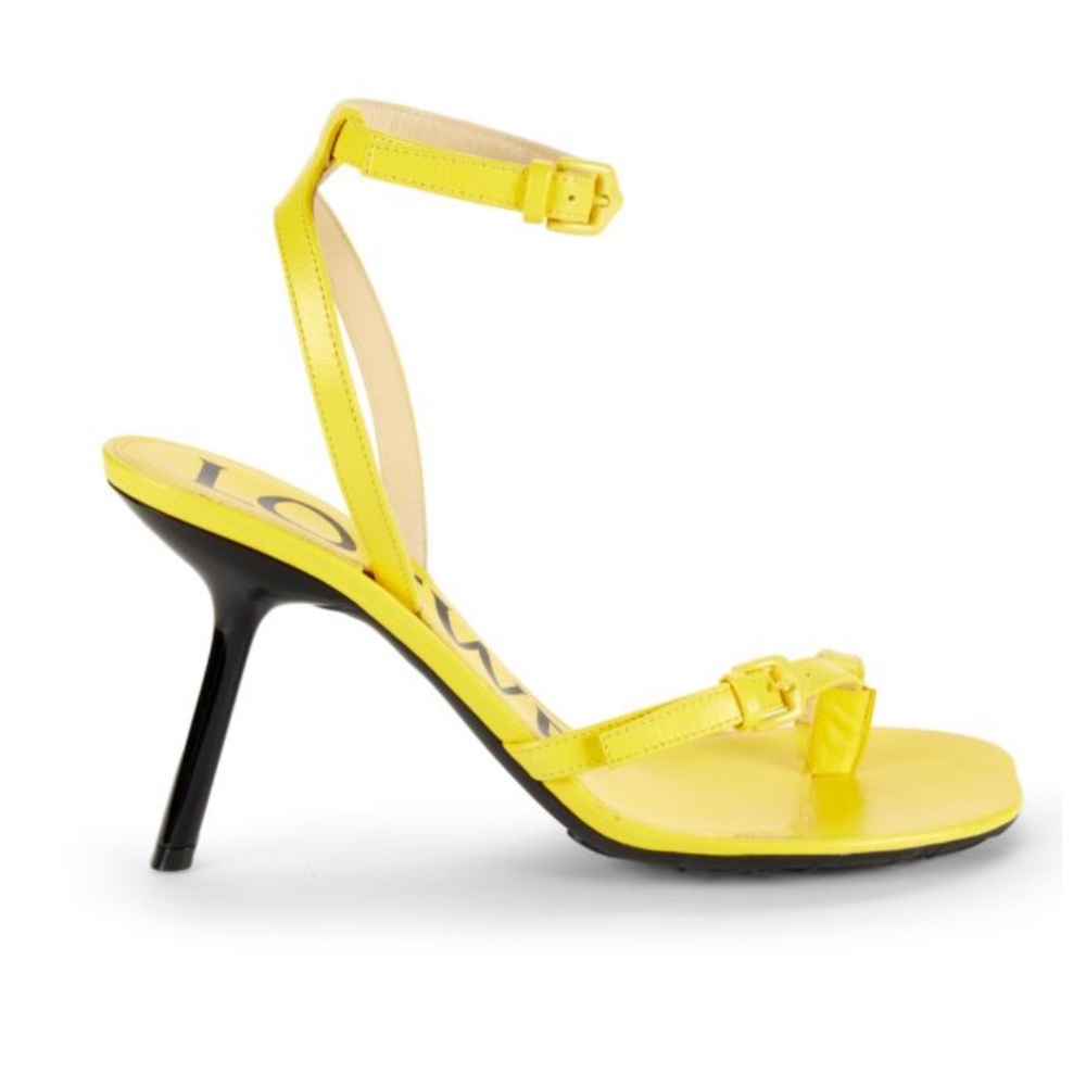 Loewe Petal Sandals Leather Yellow Black Women’s EU 36/US 6